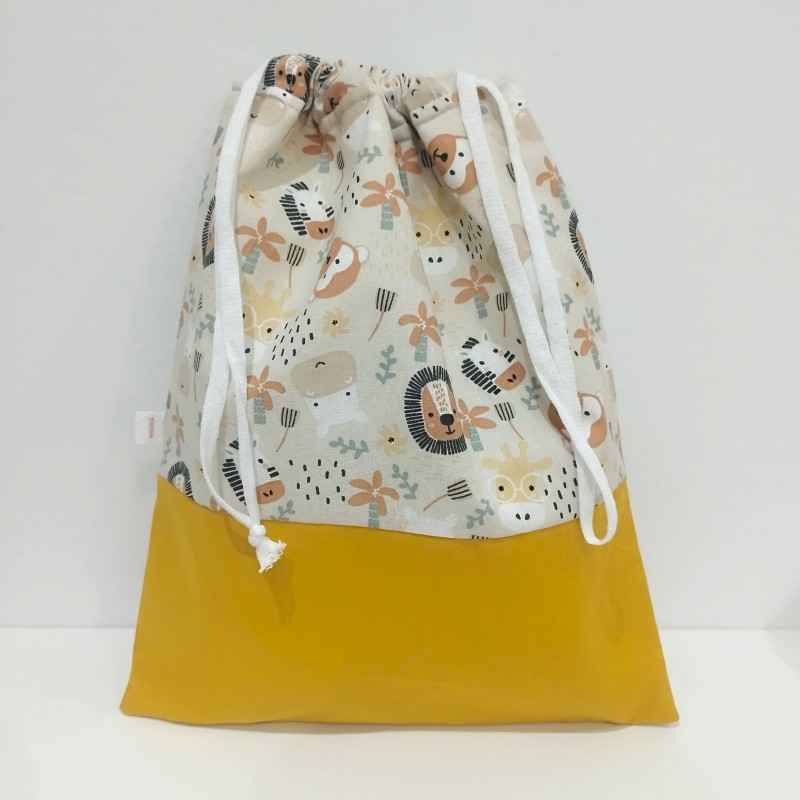 Bolsa Animales Beige/Mostaza