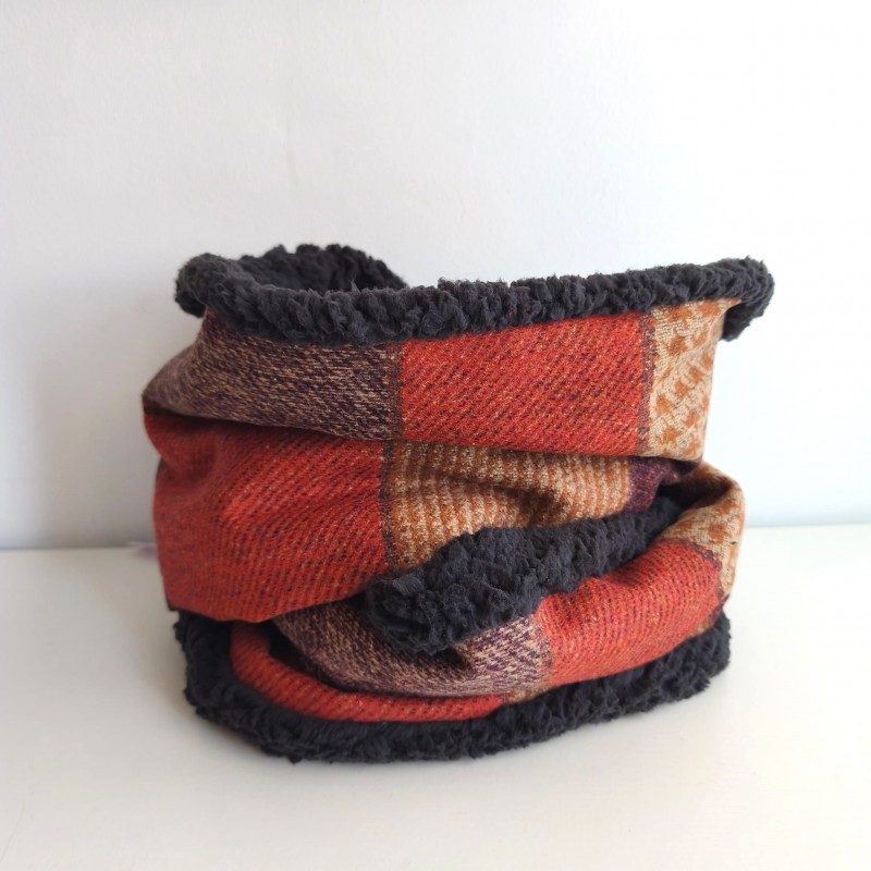 Cuello polar doble Terracota